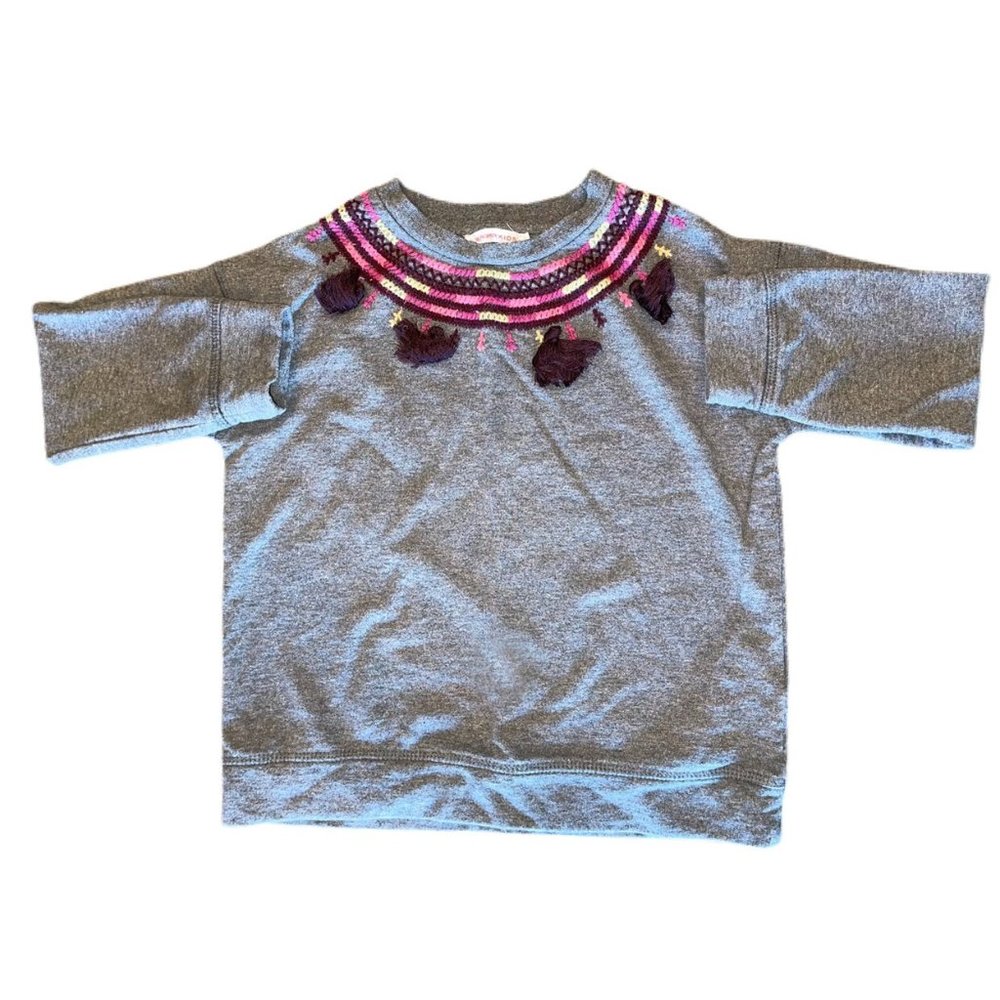 Monoprix Kids Girls Embroidered Sweatshirt Sz 5